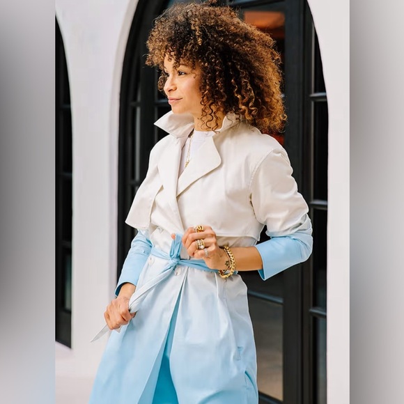 New (NWT) Amazon The Drop. Airy ombre double breast belted trench coat. Size XL - Picture 3 of 13